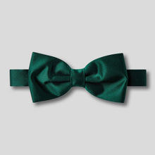 Load image into Gallery viewer, Folkespeare Bottle Green Satin Bow Tie