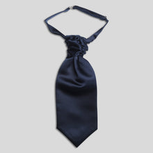 Load image into Gallery viewer, Folkespeare Boys Navy Satin Scrunchie Cravat