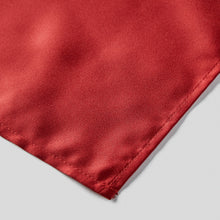 Load image into Gallery viewer, Folkespeare Wine Satin Pocket Square finishing