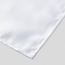 Load image into Gallery viewer, Folkespeare White Satin Pocket Square finishing