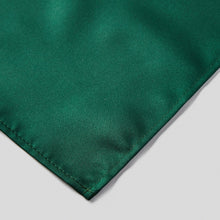 Load image into Gallery viewer, Folkespeare Bottle Green Satin Pocket Square finishing