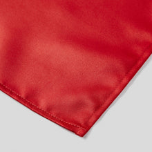 Load image into Gallery viewer, Folkespeare Scarlet Red Satin Pocket Square finishing
