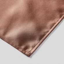 Load image into Gallery viewer, Folkespeare Mid Brown Satin Pocket Square finishing