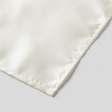 Load image into Gallery viewer, Folkespeare Ivory Satin Pocket Square finishing
