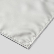 Load image into Gallery viewer, Folkespeare Pearl Satin Pocket Square finishing