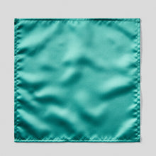 Load image into Gallery viewer, Folkespeare Teal Satin Pocket Square