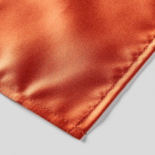 Load image into Gallery viewer, Folkespeare Rust Satin Pocket Square finishing
