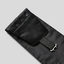 Load image into Gallery viewer, Folkespeare Black Satin Cummerbund and Bow Tie Set Fabric and Fastening