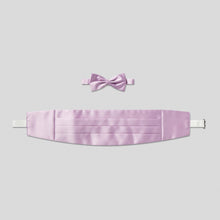 Load image into Gallery viewer, Folkespeare Lavender Satin Cummerbund and Bow Tie Set