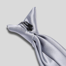 Load image into Gallery viewer, Folkespeare Silver Grey Satin Clip On Tie Clip