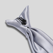 Load image into Gallery viewer, Folkespeare Silver Grey Satin Clip On Tie Clip