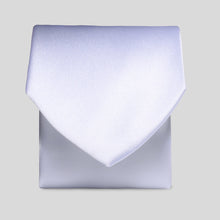 Load image into Gallery viewer, Folkespeare White Satin Clip On Tie