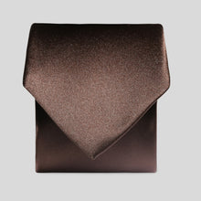 Load image into Gallery viewer, Folkespeare Chocolate Satin Classic Tie