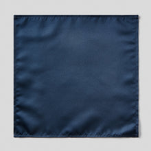 Load image into Gallery viewer, Navy Satin Tie and Pocket Square Set Pocket Square