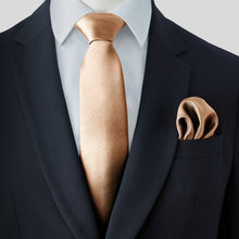 Load image into Gallery viewer, Beige Satin Tie and Pocket Square Set