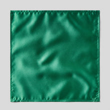 Load image into Gallery viewer, Forest Green Satin Tie and Pocket Square Set Pocket Square