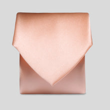 Load image into Gallery viewer, Peach Satin Tie and Pocket Square Set Tie