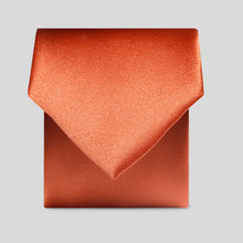 Load image into Gallery viewer, Rust Satin Tie and Pocket Square Set Tie