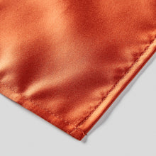 Load image into Gallery viewer, Rust Satin Tie and Pocket Square Set Fabric