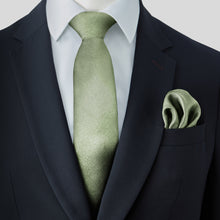 Load image into Gallery viewer, Lime Green Silk Tie and Pocket Square Set