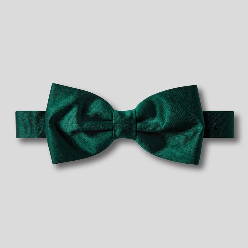 Boys Bottle Green Satin Bow Tie