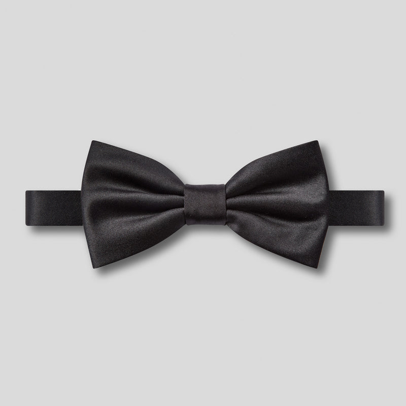 Folkespeare Boys Black Plain Satin Bow Tie