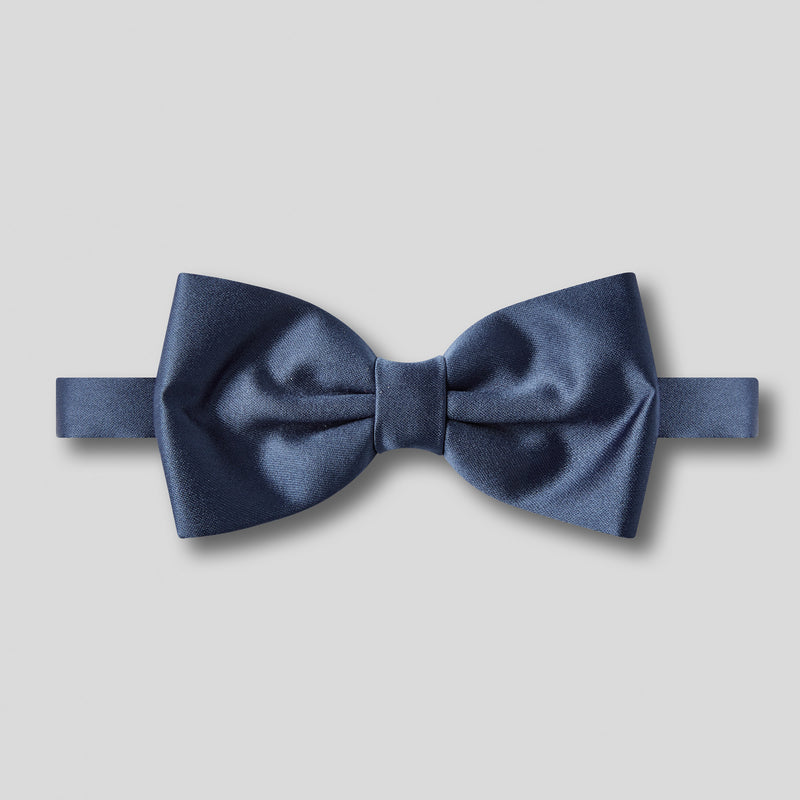 Folkespeare French Navy Satin Classic Bow Tie