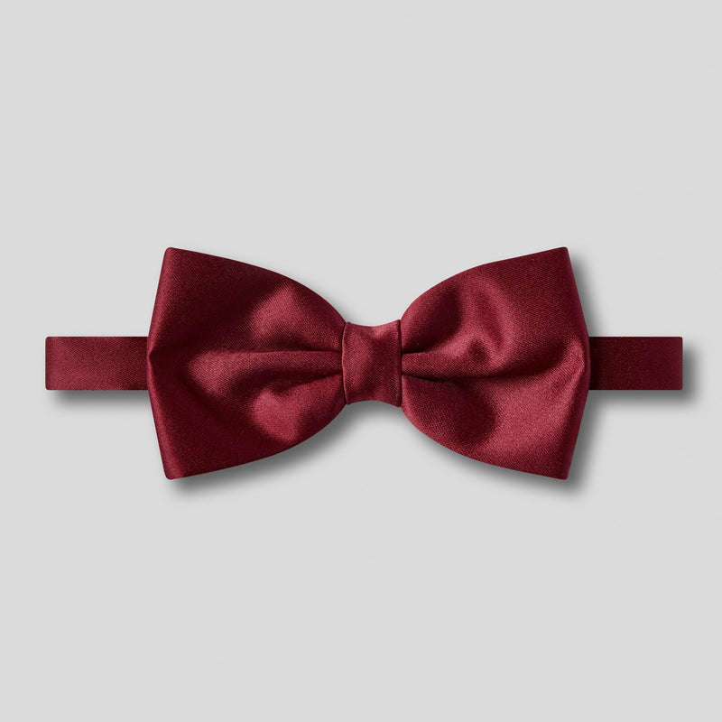 Folkespeare Burgundy Satin Bow Tie