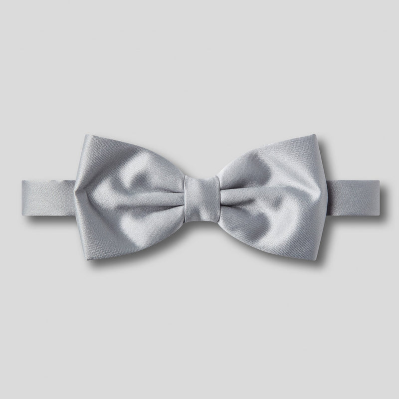 Folkespeare Silver Grey Satin Bow Tie