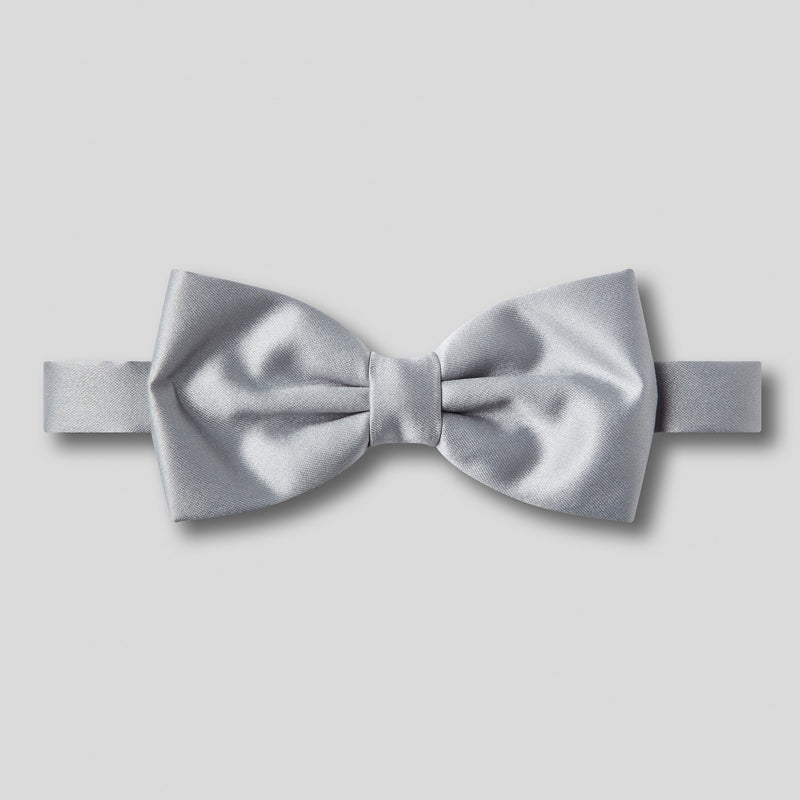 Folkespeare Silver Grey Satin Classic Bow Tie
