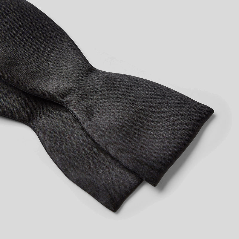 Folkespeare Black Self Tie Bow Tie Fabric