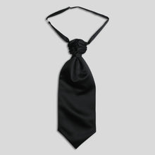 Load image into Gallery viewer, Folkespeare Black Satin Scrunchie Cravat

