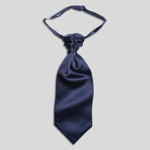Load image into Gallery viewer, Folkespeare Boys French Navy Satin Scrunchie Cravat
