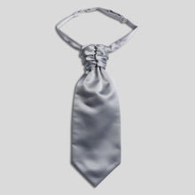 Load image into Gallery viewer, Folkespeare Boys Silver Grey Satin Scrunchie Cravat
