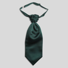 Load image into Gallery viewer, Folkespeare Boys Bottle Green Satin Scrunchie Cravat

