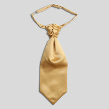 Load image into Gallery viewer, Folkespeare Boys Gold Satin Scrunchie Cravat
