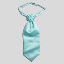 Load image into Gallery viewer, Folkespeare Boys Aqua Satin Scrunchie Cravat

