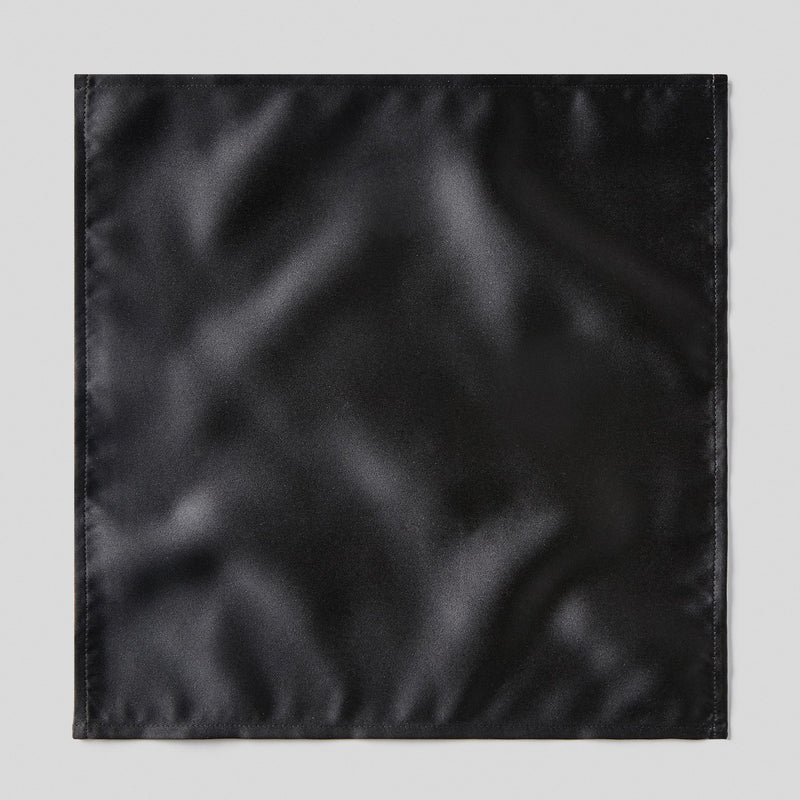 Folkespeare Black Satin Pocket Square