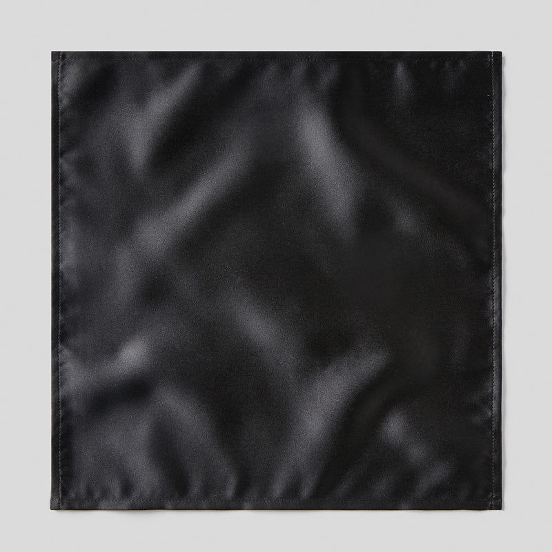 Folkespeare Black Satin Pocket Square