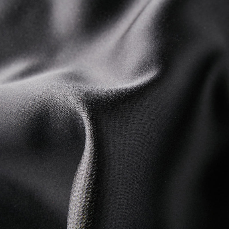 Folkespeare Black Satin Pocket Square Fabric
