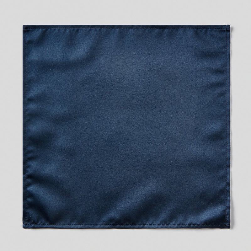 Folkespeare Navy Satin Pocket Square