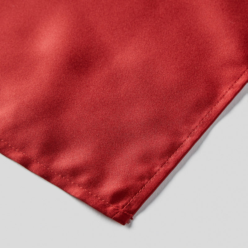 Folkespeare Wine Satin Pocket Square finishing