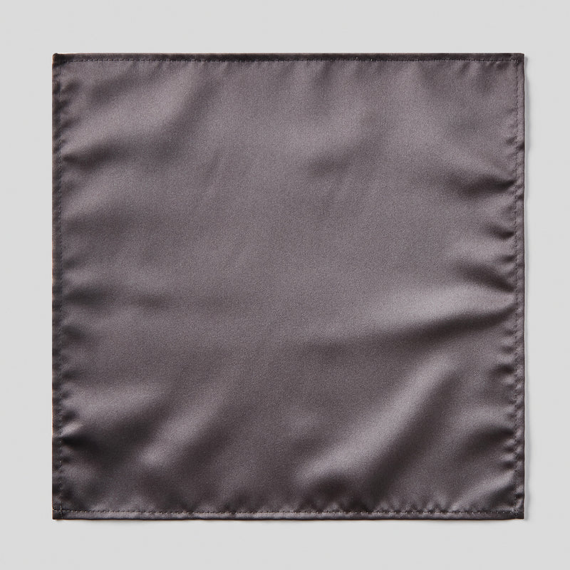 Folkespeare Dark Grey Satin Pocket Square