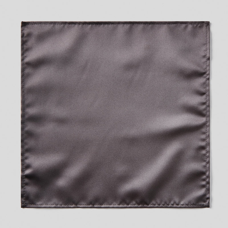 Folkespeare Dark Grey Satin Pocket Square