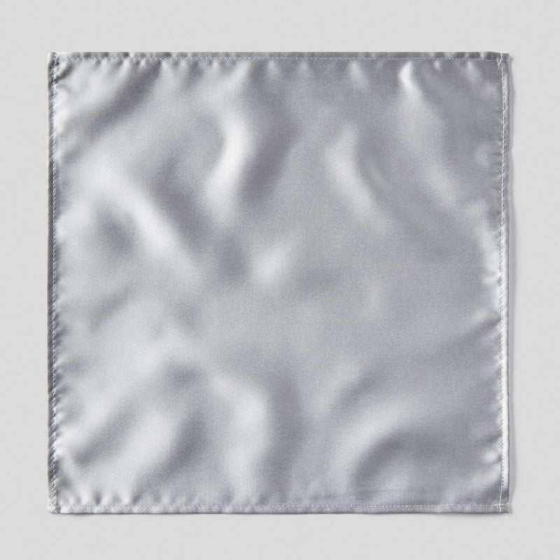 Folkespeare Silver Grey Satin Pocket Square