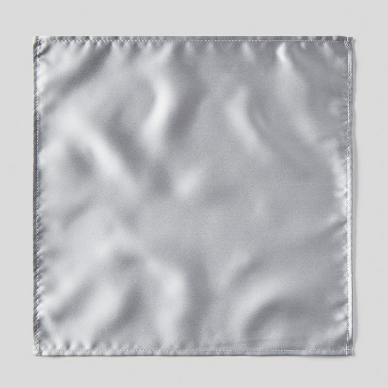 Folkespeare Silver Grey Satin Pocket Square