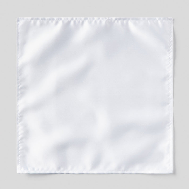 Folkespeare White Satin Pocket Square