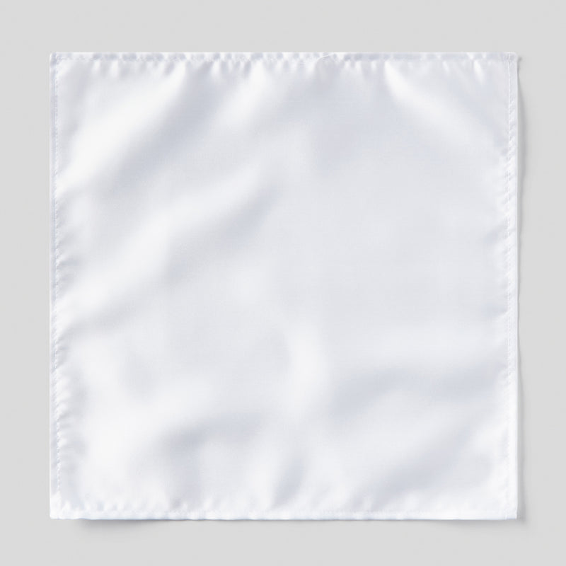 Folkespeare White Satin Pocket Square