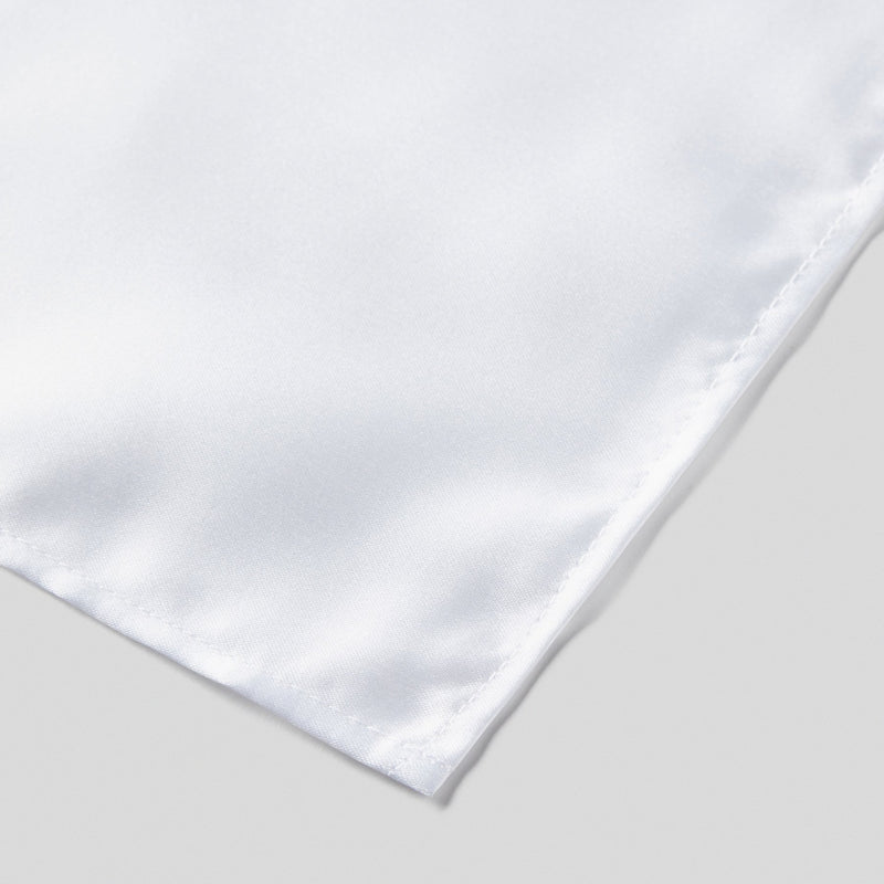 Folkespeare White Satin Pocket Square finishing
