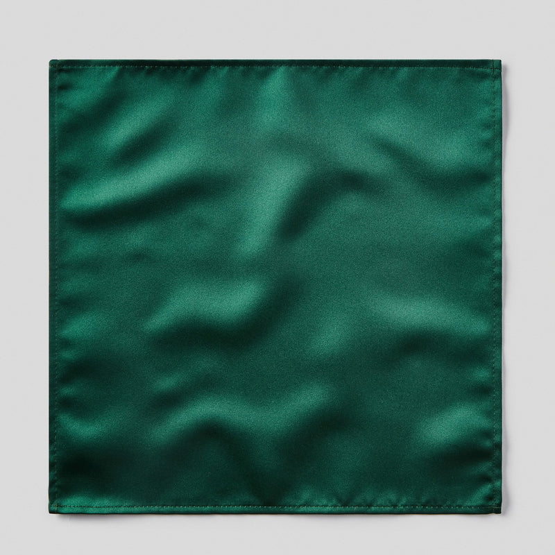 Folkespeare Bottle Green Satin Pocket Square